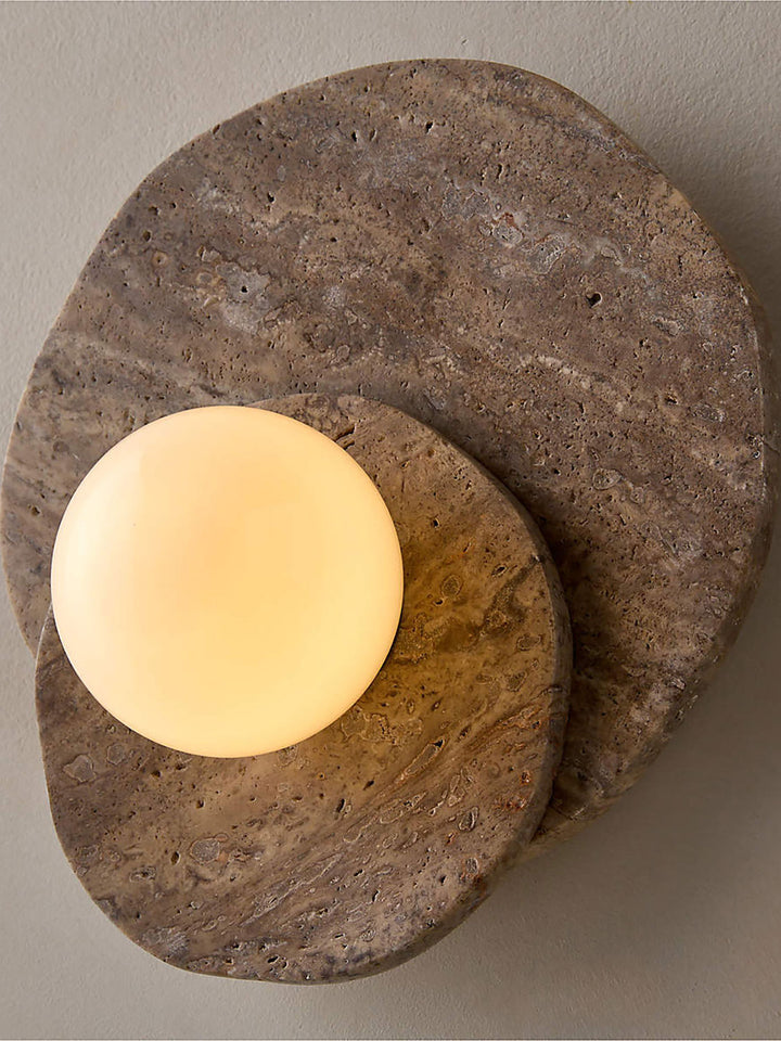 Elyra Layered Stone Globe Wall Sconce