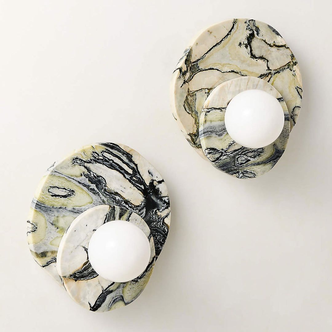 Elyra Layered Stone Globe Wall Sconce