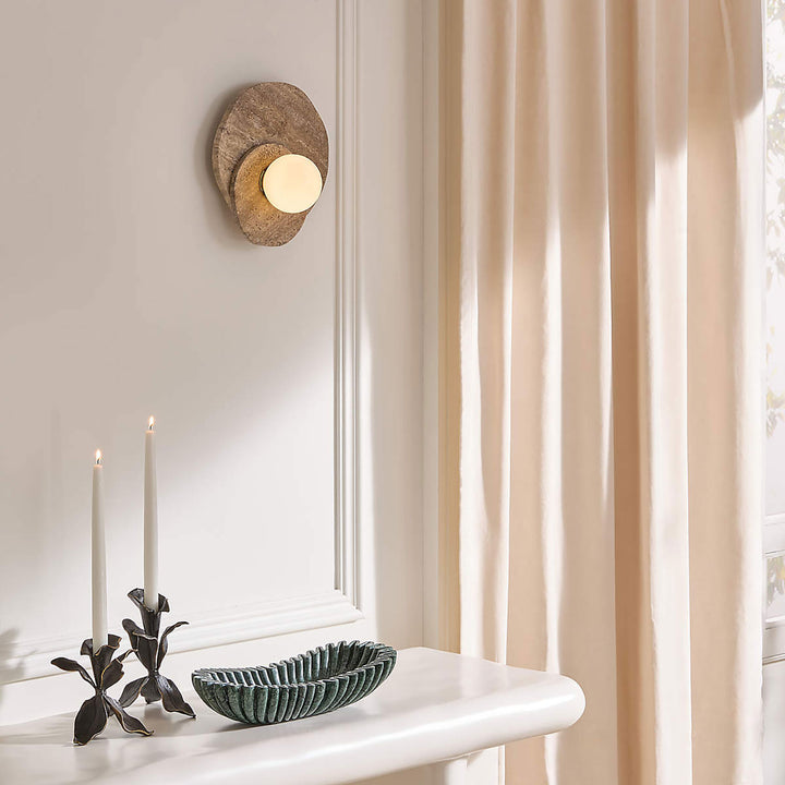 Elyra Layered Stone Globe Wall Sconce