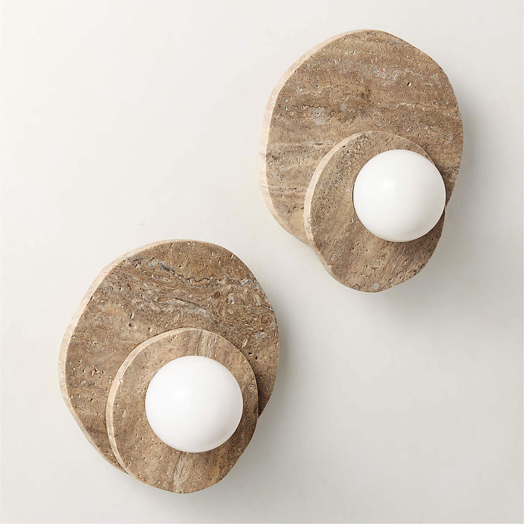 Elyra Layered Stone Globe Wall Sconce