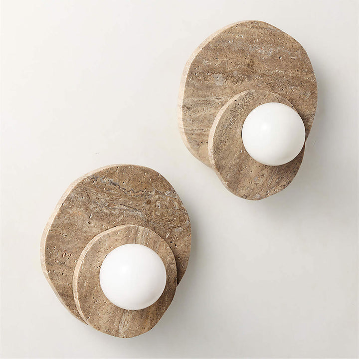 Elyra Layered Stone Globe Wall Sconce