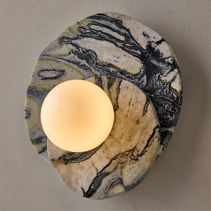 Elyra Layered Stone Globe Wall Sconce