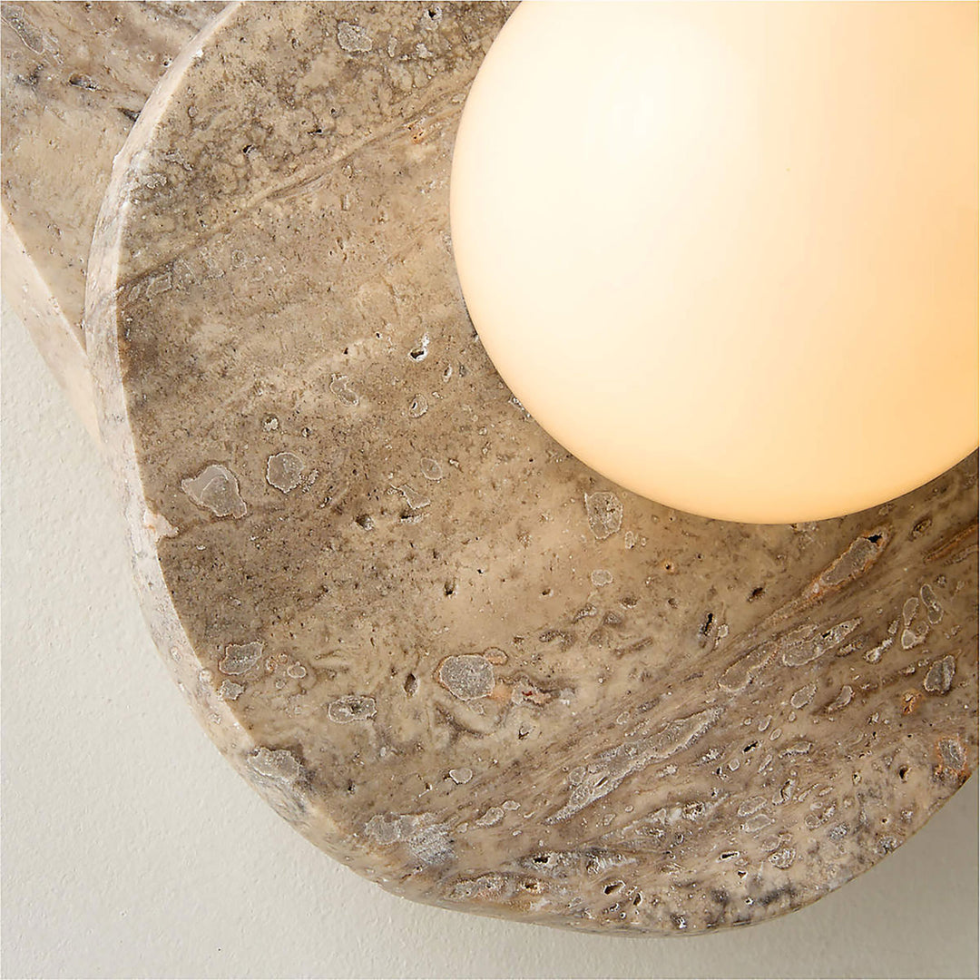 Elyra Layered Stone Globe Wall Sconce