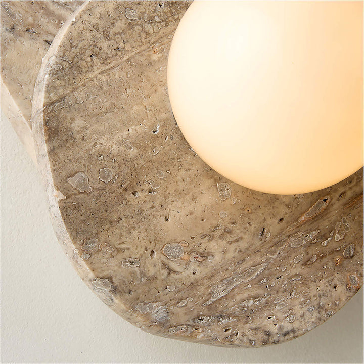 Elyra Layered Stone Globe Wall Sconce
