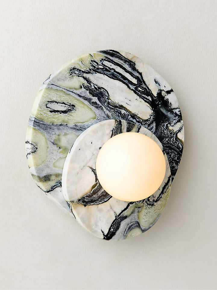 Elyra Layered Stone Globe Wall Sconce
