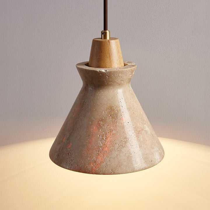 Ember Travertine Cone Pendant Lamp - Vakkerlight