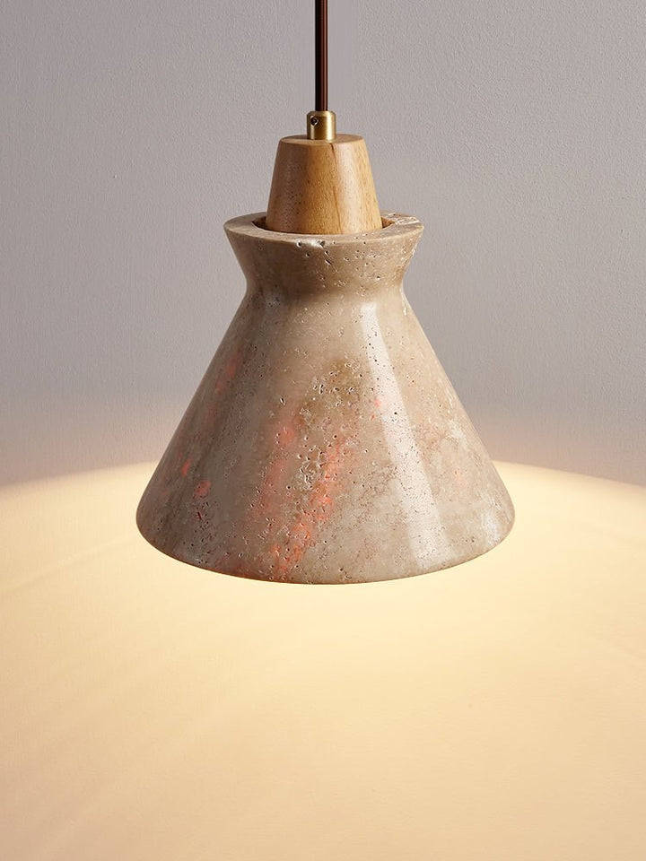 Ember Travertine Cone Pendant Lamp - Vakkerlight