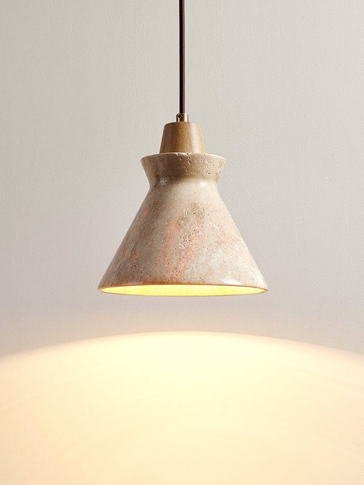 Ember Travertine Cone Pendant Lamp - Vakkerlight