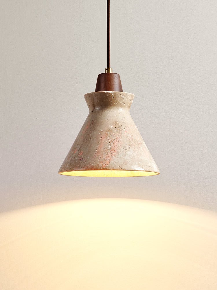 Ember Travertine Cone Pendant Lamp - Vakkerlight