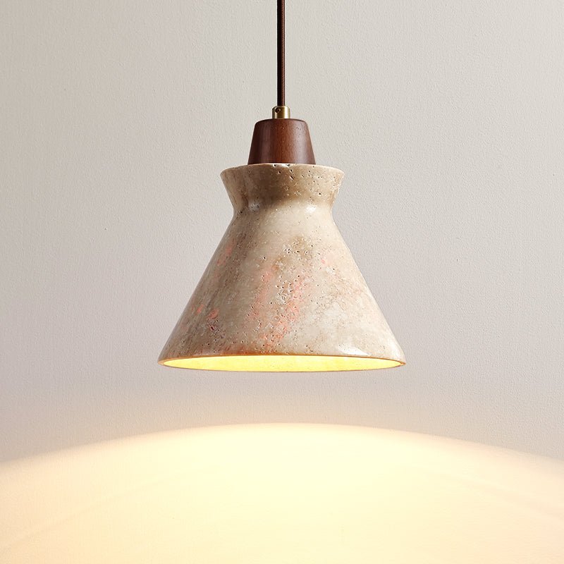 Ember Travertine Cone Pendant Lamp - Vakkerlight