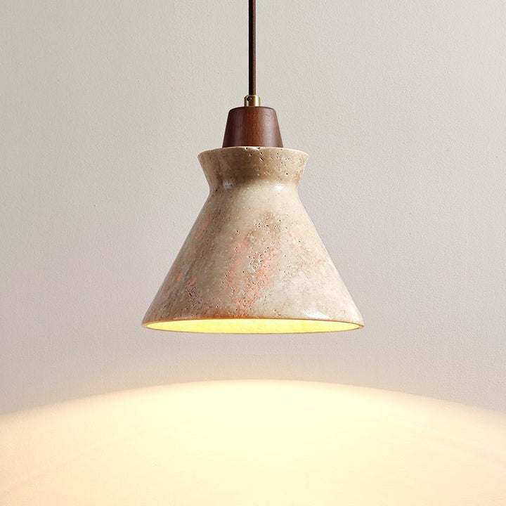 Ember Travertine Cone Pendant Lamp - Vakkerlight