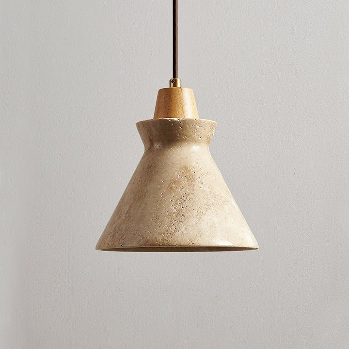 Ember Travertine Cone Pendant Lamp - Vakkerlight