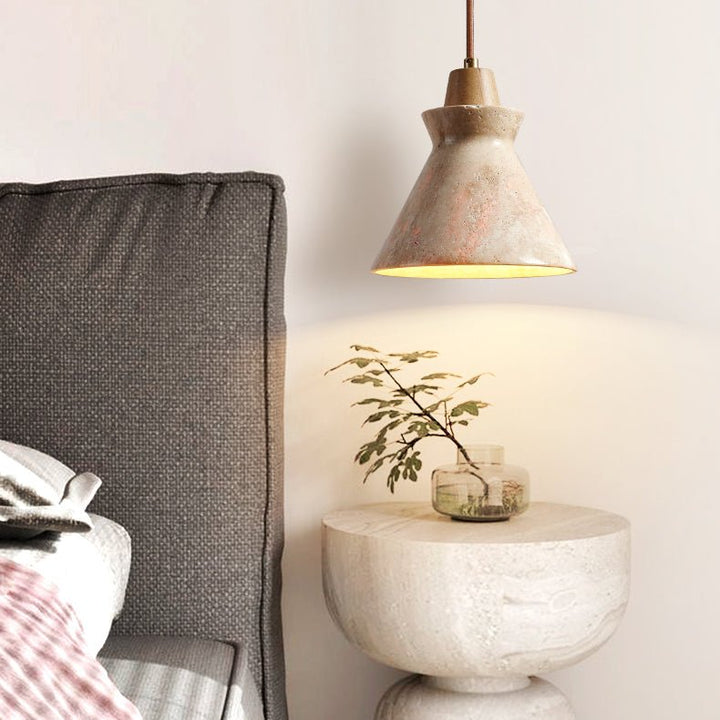 Ember Travertine Cone Pendant Lamp - Vakkerlight