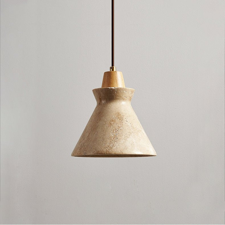 Ember Travertine Cone Pendant Lamp - Vakkerlight