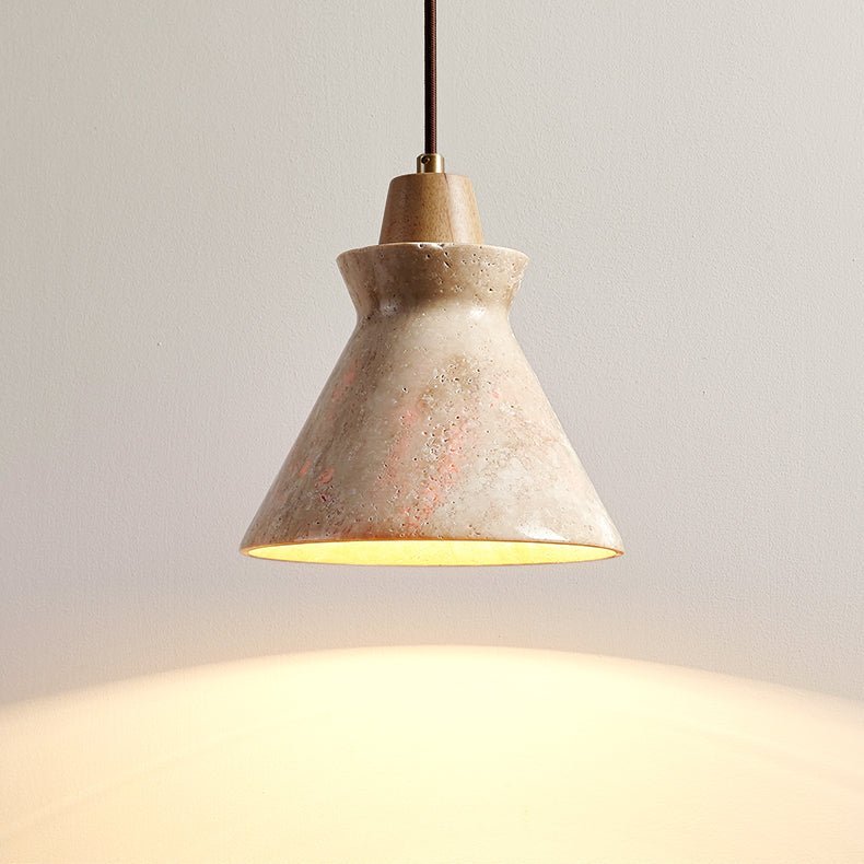 Ember Travertine Cone Pendant Lamp - Vakkerlight
