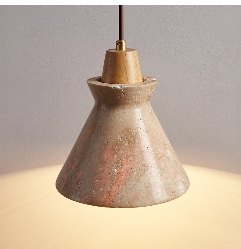 Ember Travertine Cone Pendant Lamp - Vakkerlight