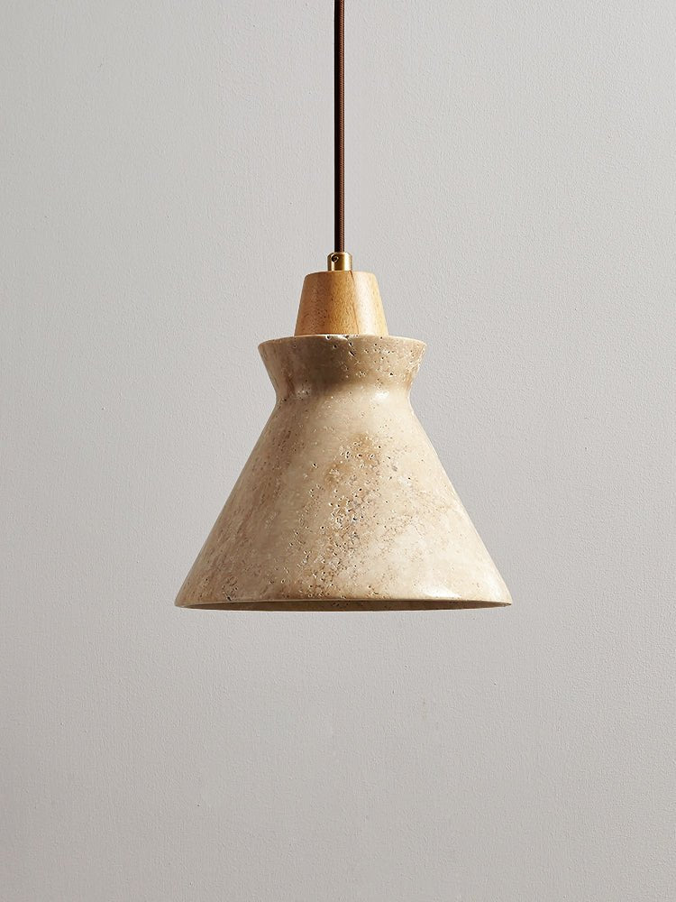 Ember Travertine Cone Pendant Lamp - Vakkerlight