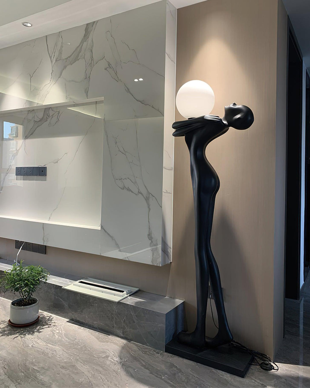 Embrace Ball Sculpture Floor Lamp