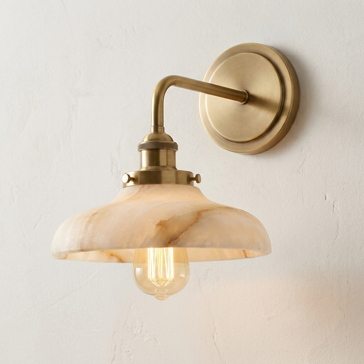 Evadne Alabaster Dome Wall Sconce