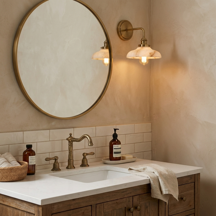 Evadne Alabaster Dome Wall Sconce