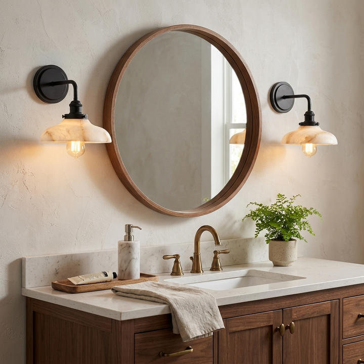 Evadne Alabaster Dome Wall Sconce