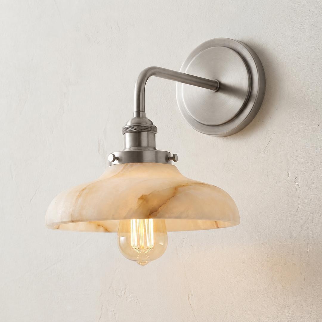 Evadne Alabaster Dome Wall Sconce