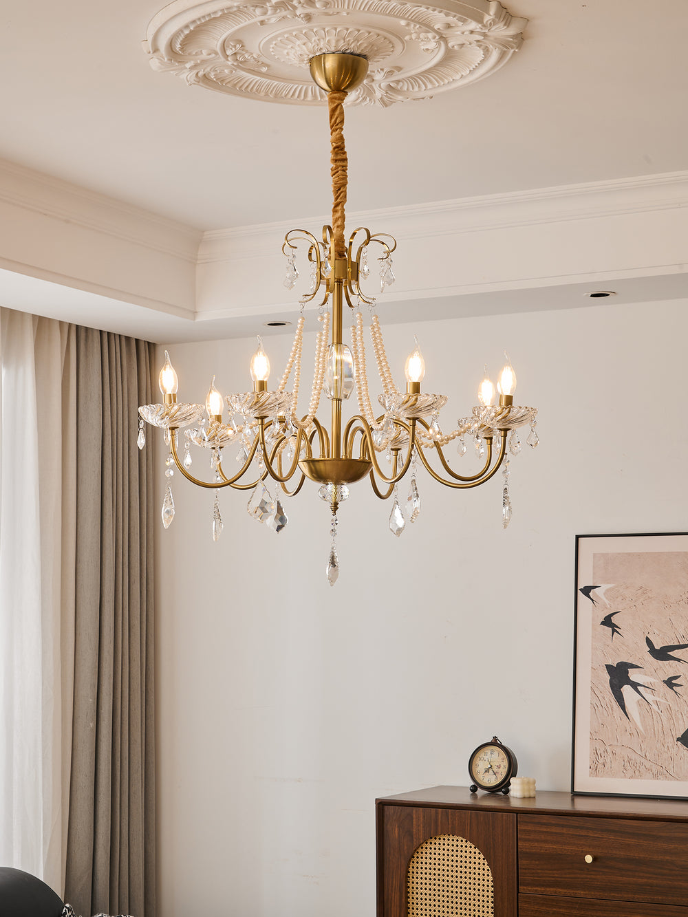 Evaria Crystal Pearl Chandelier - Vakkerlight