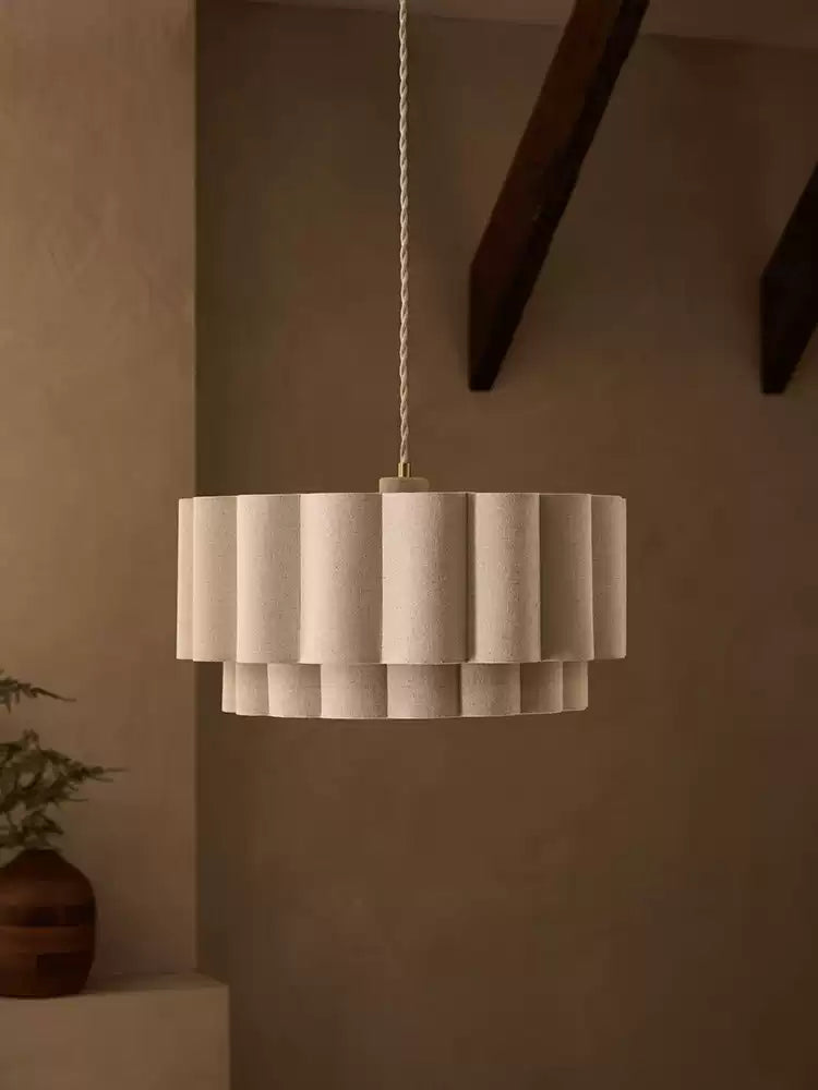 Fabric Petal Cylinder Pendant Lamp