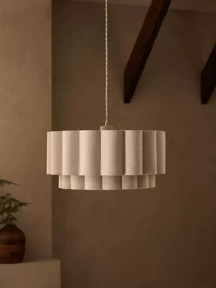 Fabric Petal Cylinder Pendant Lamp