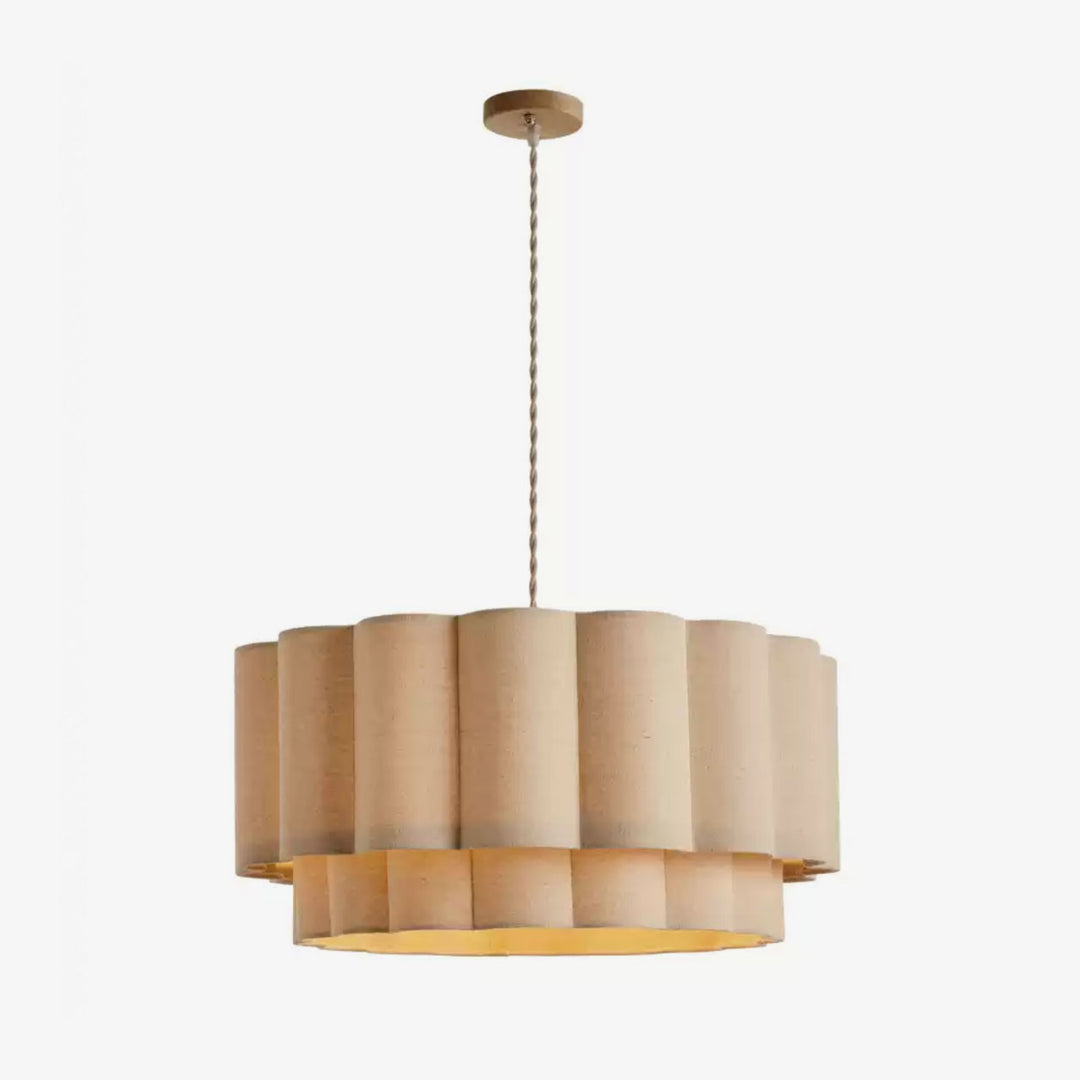 Fabric Petal Cylinder Pendant Lamp