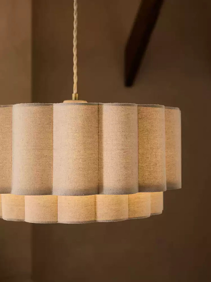 Fabric Petal Cylinder Pendant Lamp