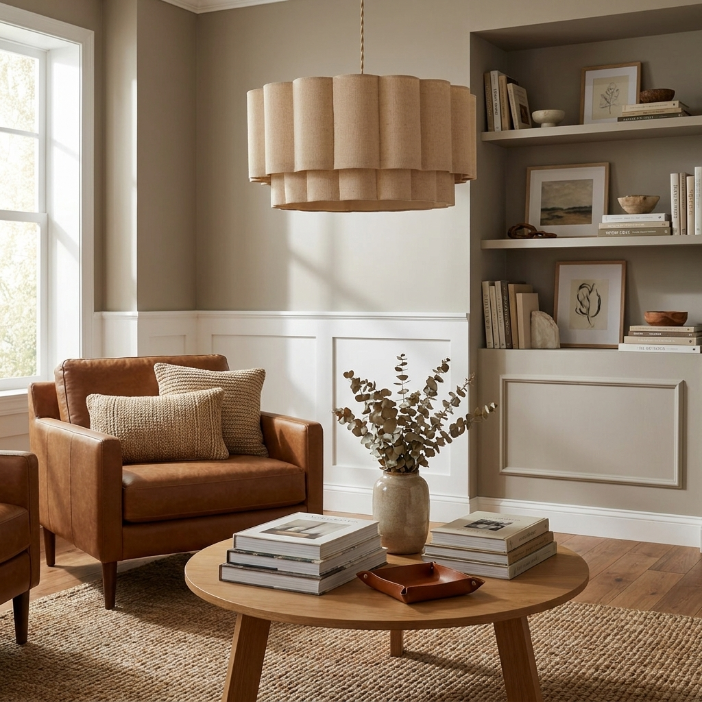 Fabric Petal Cylinder Pendant Lamp