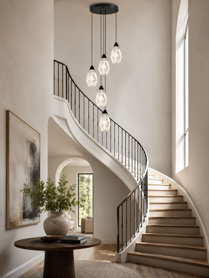 Faceted Alabaster Cluster Chandelier - Vakkerlight