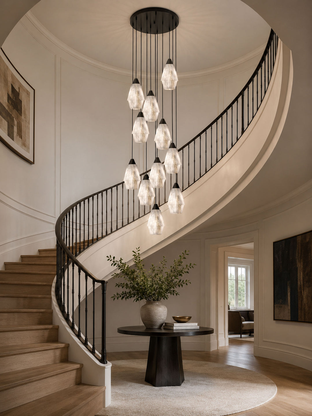Faceted Alabaster Cluster Chandelier - Vakkerlight
