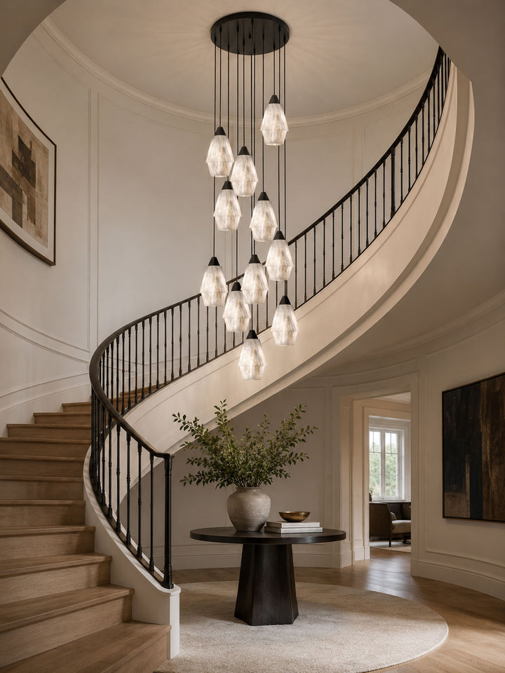 Faceted Alabaster Cluster Chandelier - Vakkerlight