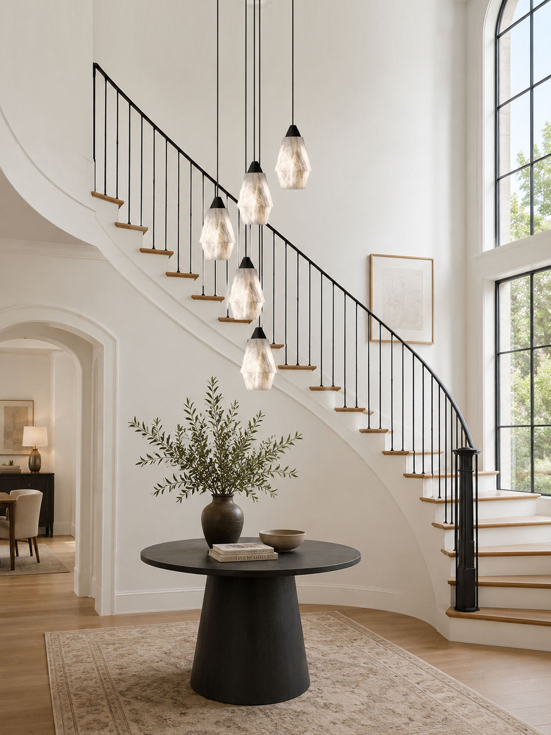 Faceted Alabaster Cluster Chandelier - Vakkerlight