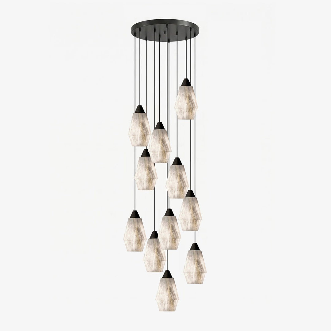 Faceted Alabaster Cluster Chandelier - Vakkerlight