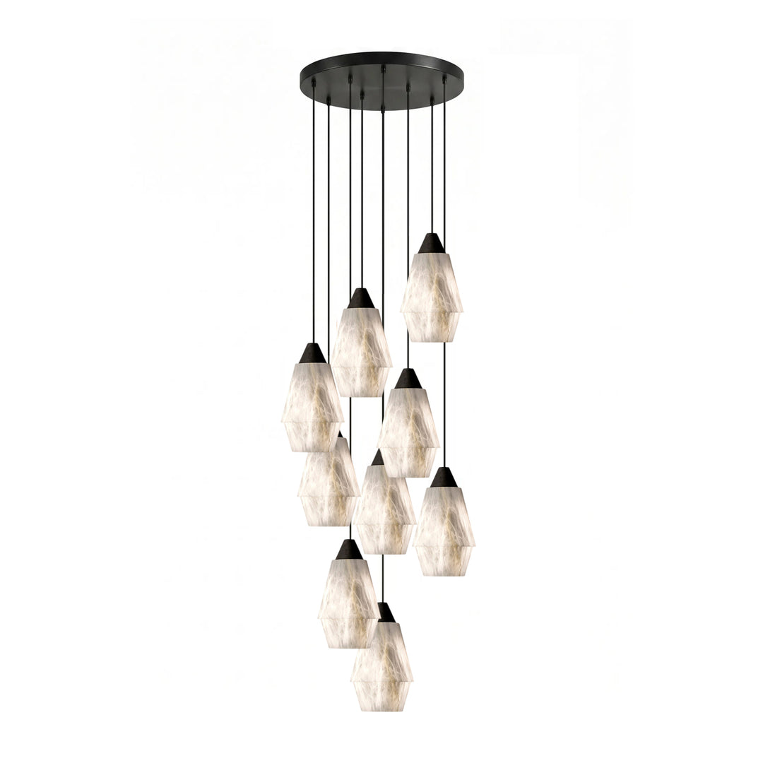 Faceted Alabaster Cluster Chandelier - Vakkerlight