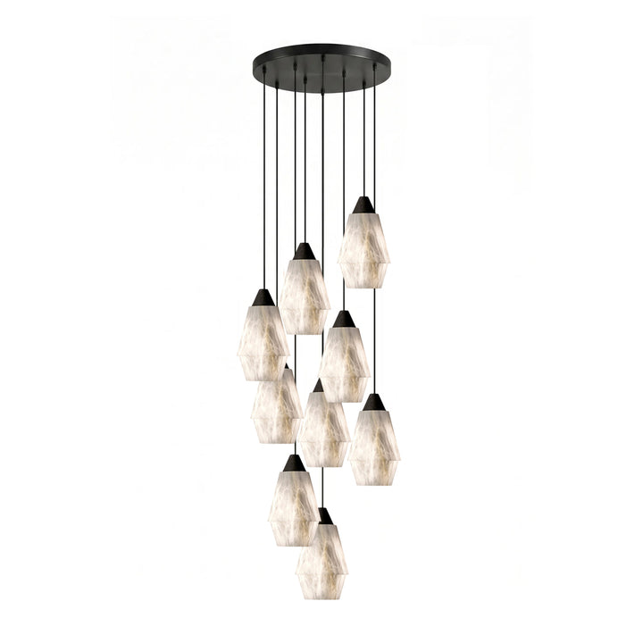 Faceted Alabaster Cluster Chandelier - Vakkerlight