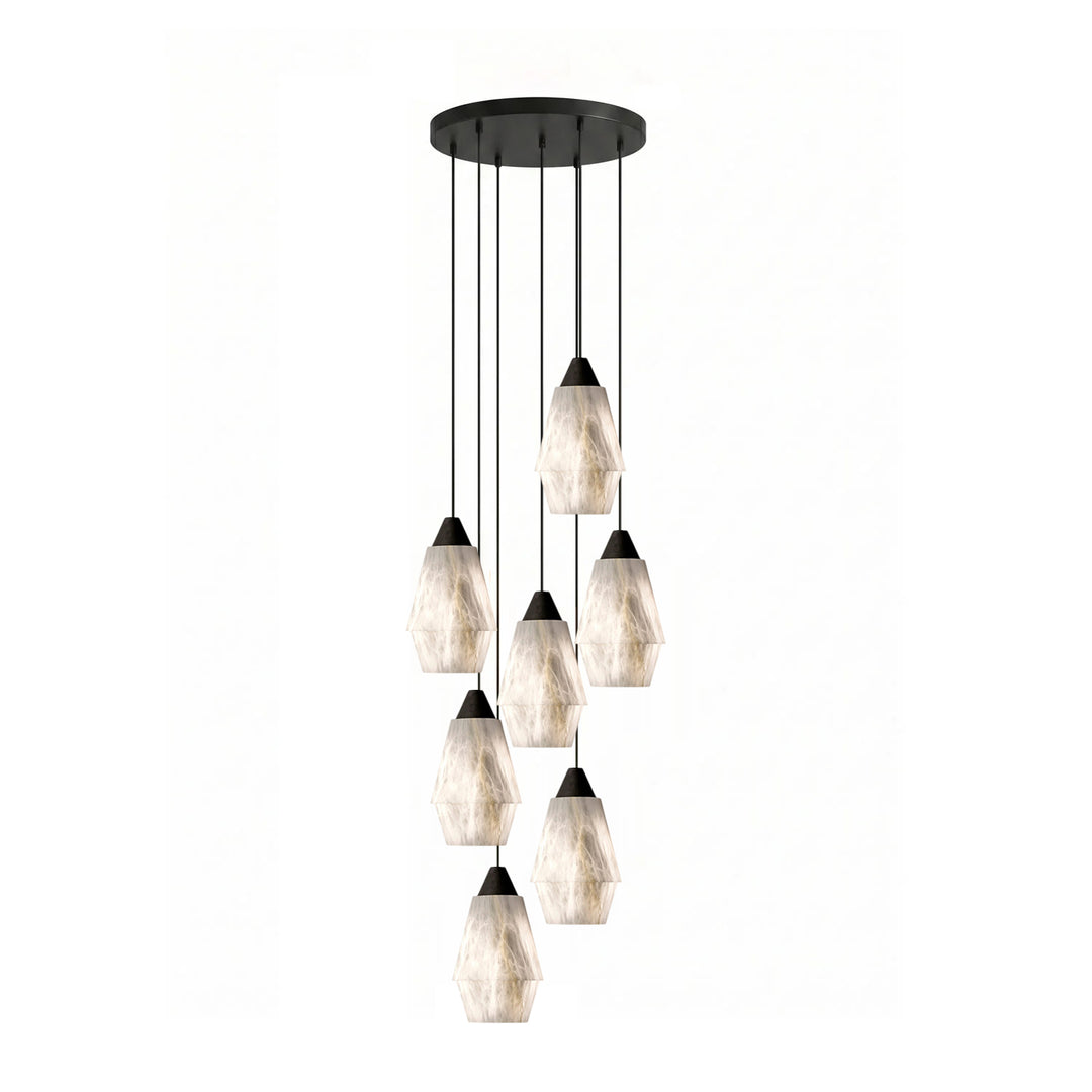 Faceted Alabaster Cluster Chandelier - Vakkerlight
