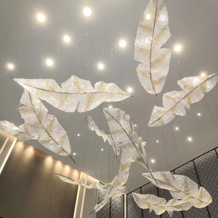 Falling Leaves Glass Chandelier