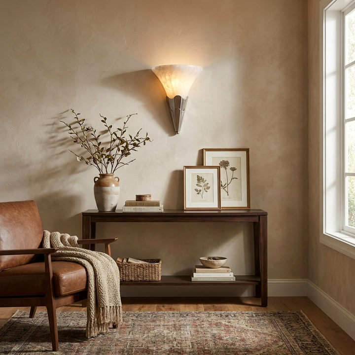 Fanlight Alabaster Wall Sconce