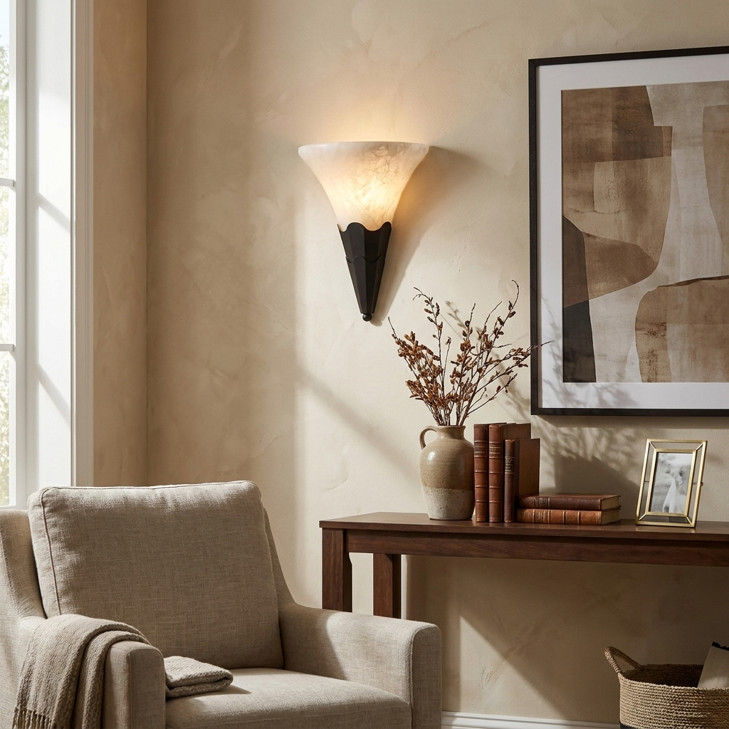 Fanlight Alabaster Wall Sconce