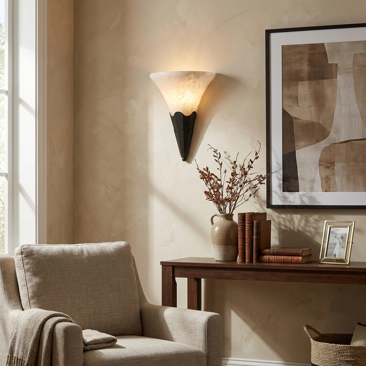 Fanlight Alabaster Wall Sconce