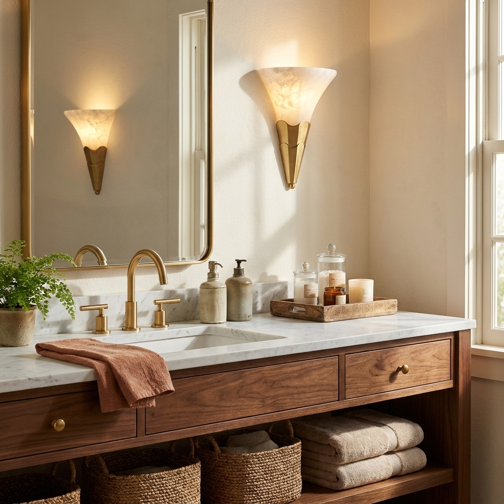 Fanlight Alabaster Wall Sconce