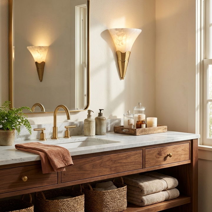 Fanlight Alabaster Wall Sconce