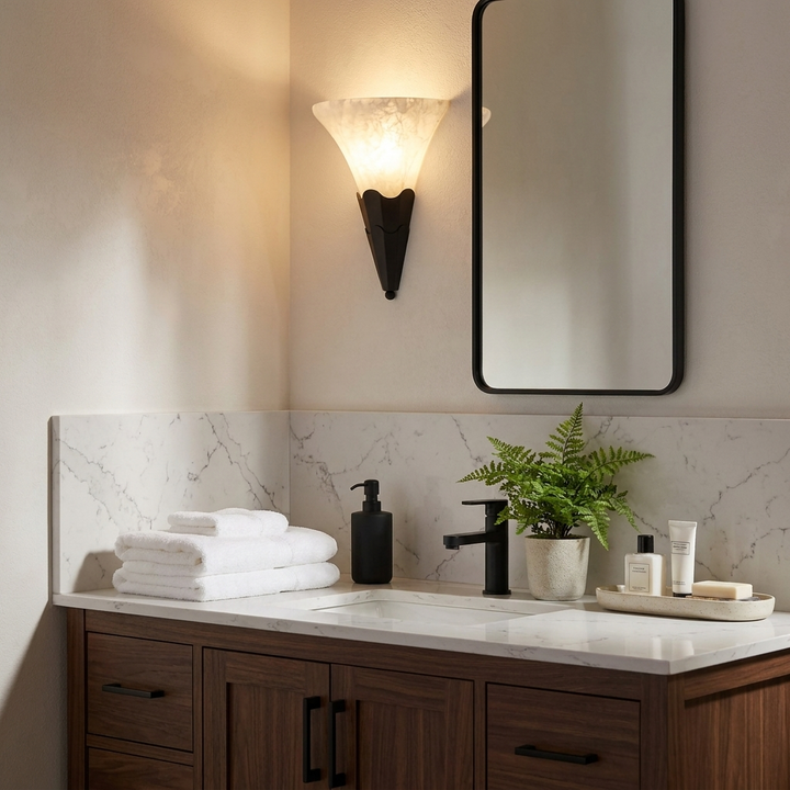 Fanlight Alabaster Wall Sconce