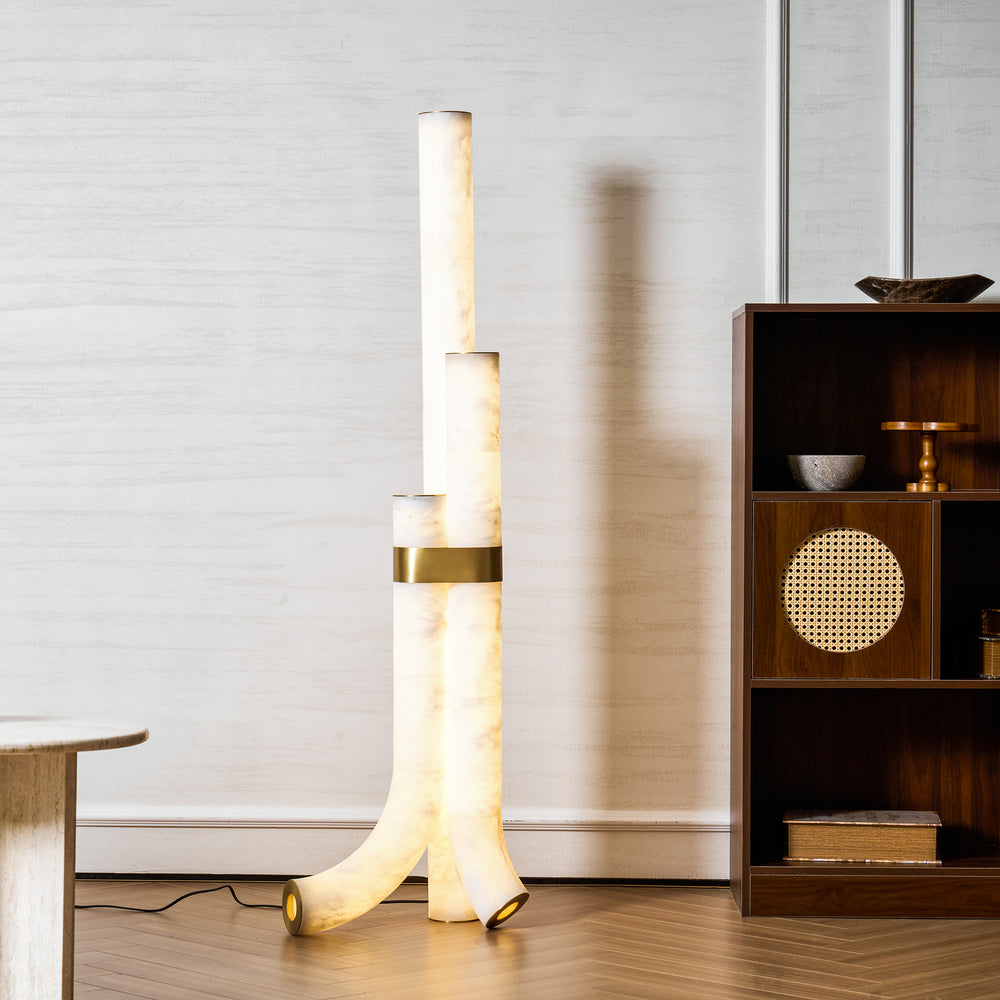 Piped Alabaster Floor Lamp - Vakkerlight