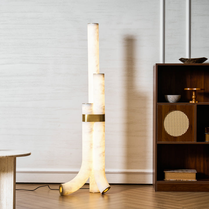 Piped Alabaster Floor Lamp - Vakkerlight
