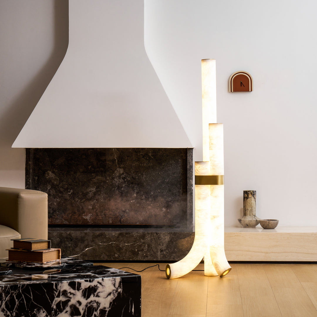 Piped Alabaster Floor Lamp - Vakkerlight